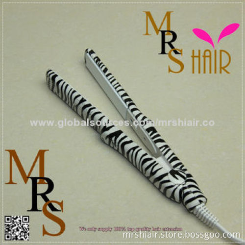 White Color Zebra-striped Mini Straightening Irons Portable Ceramic Hair Straighteners